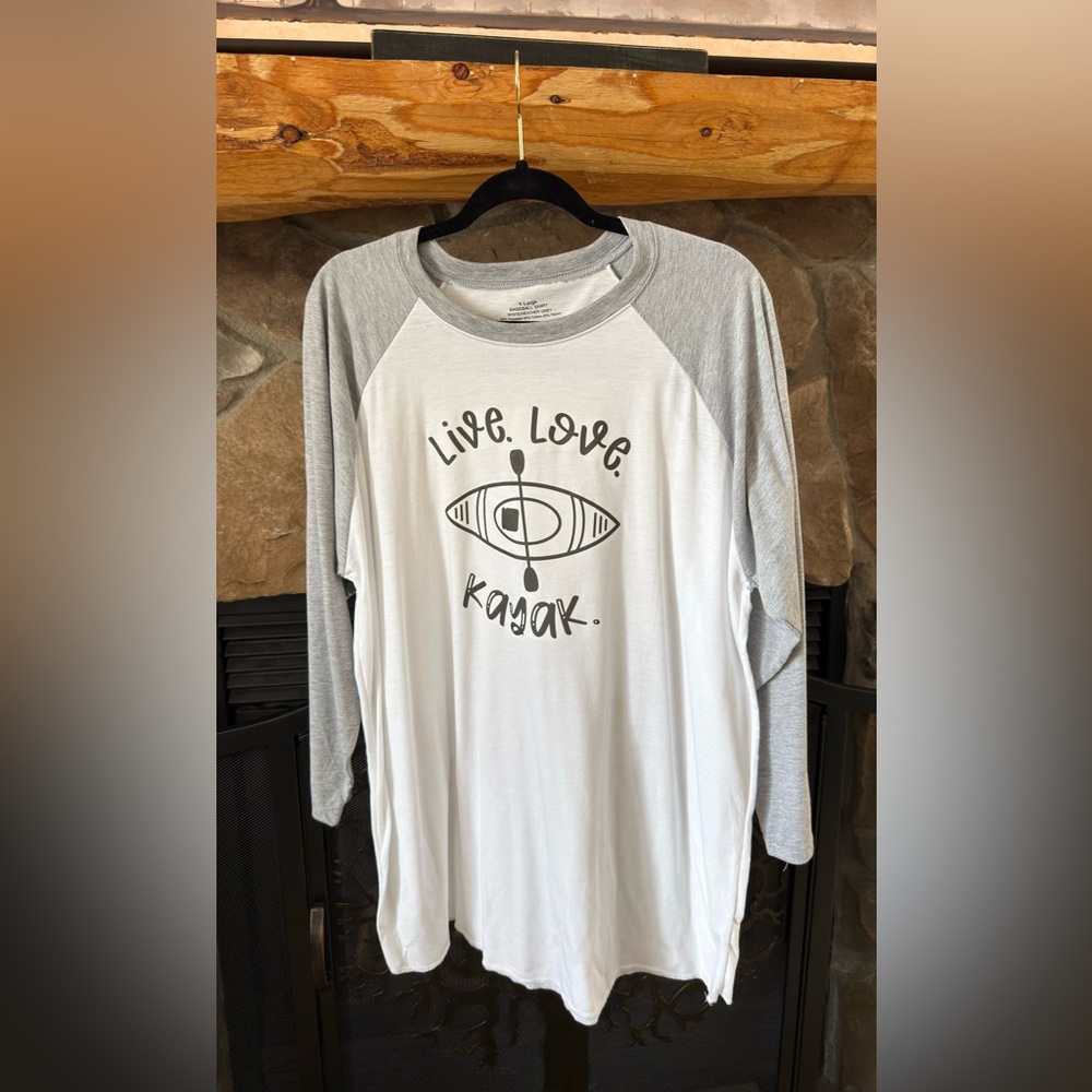 Live Love Kayak Raglan Shirt - Picture 5 of 6